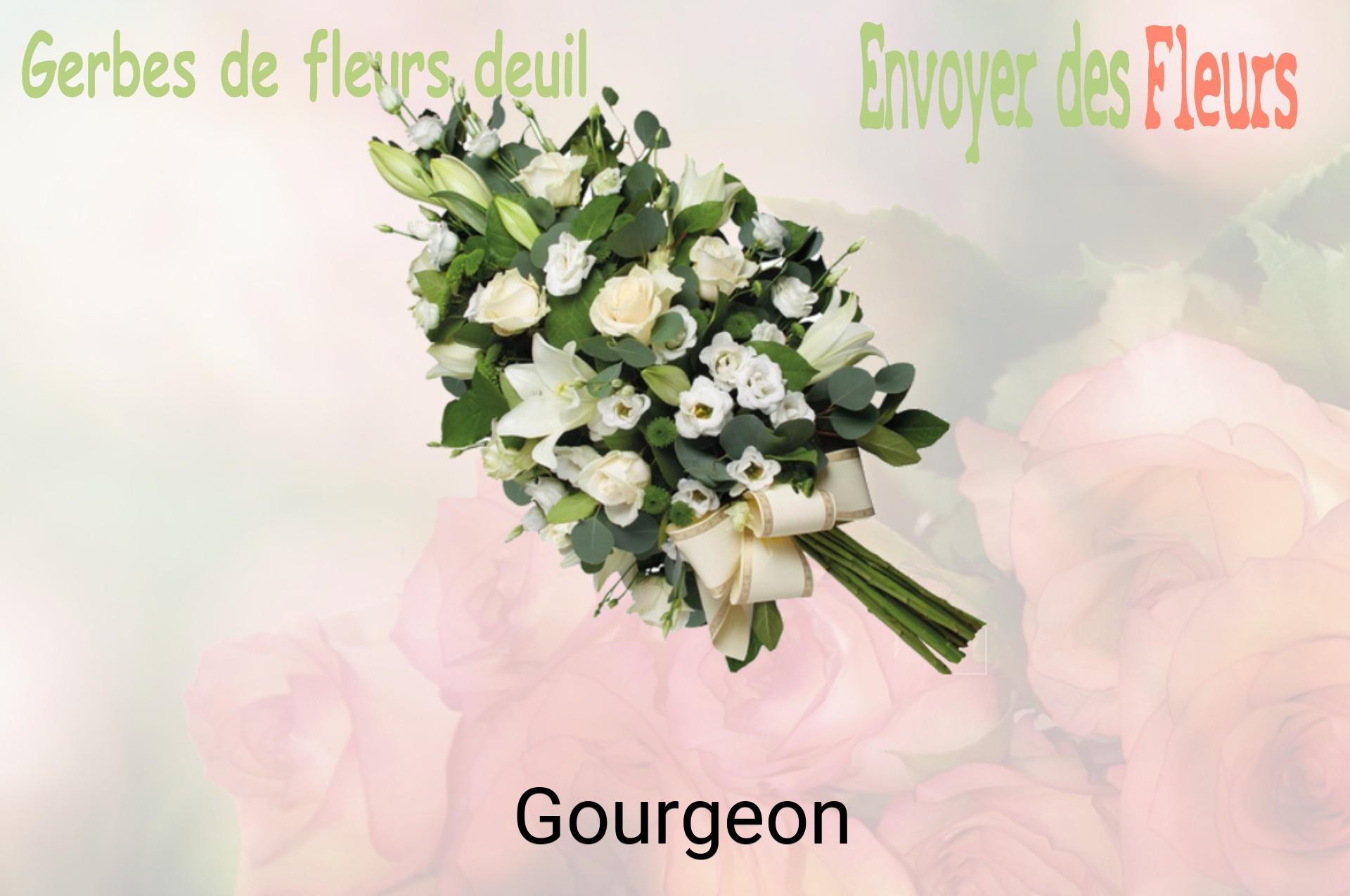 Gerbe de fleurs de deuil livrée à Gourgeon
